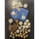 A collection of Victorian and later British and other coins to include a USA 1921 'Morgan' dollar,