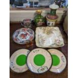 Ceramics to include Japanese plates, an Oriental vase, a cloisonne vase and other items Location: