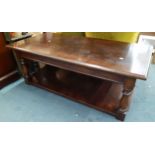 A 20th century oak two tier coffee table, 45cm h x 117cm w x 60cm d Location: RAF