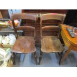 Two early 20th Century bar back country chairs. Location:RAM