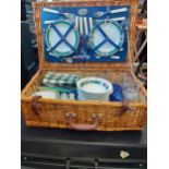 An Optima for John Lewis picnic hamper and contents to include additional picnic ware together