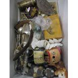 A mixed lot of costume jewellery, purse and one other, monocular telescope, wristwatches including