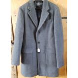 A Reiss gents grey woollen coat, size XL, 42" chest x 39" long. Location:Rail3