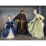 A group of three Royal Doulton figures to include 'The Jovial Monk', 'Debbie' and 'Fair Lady'