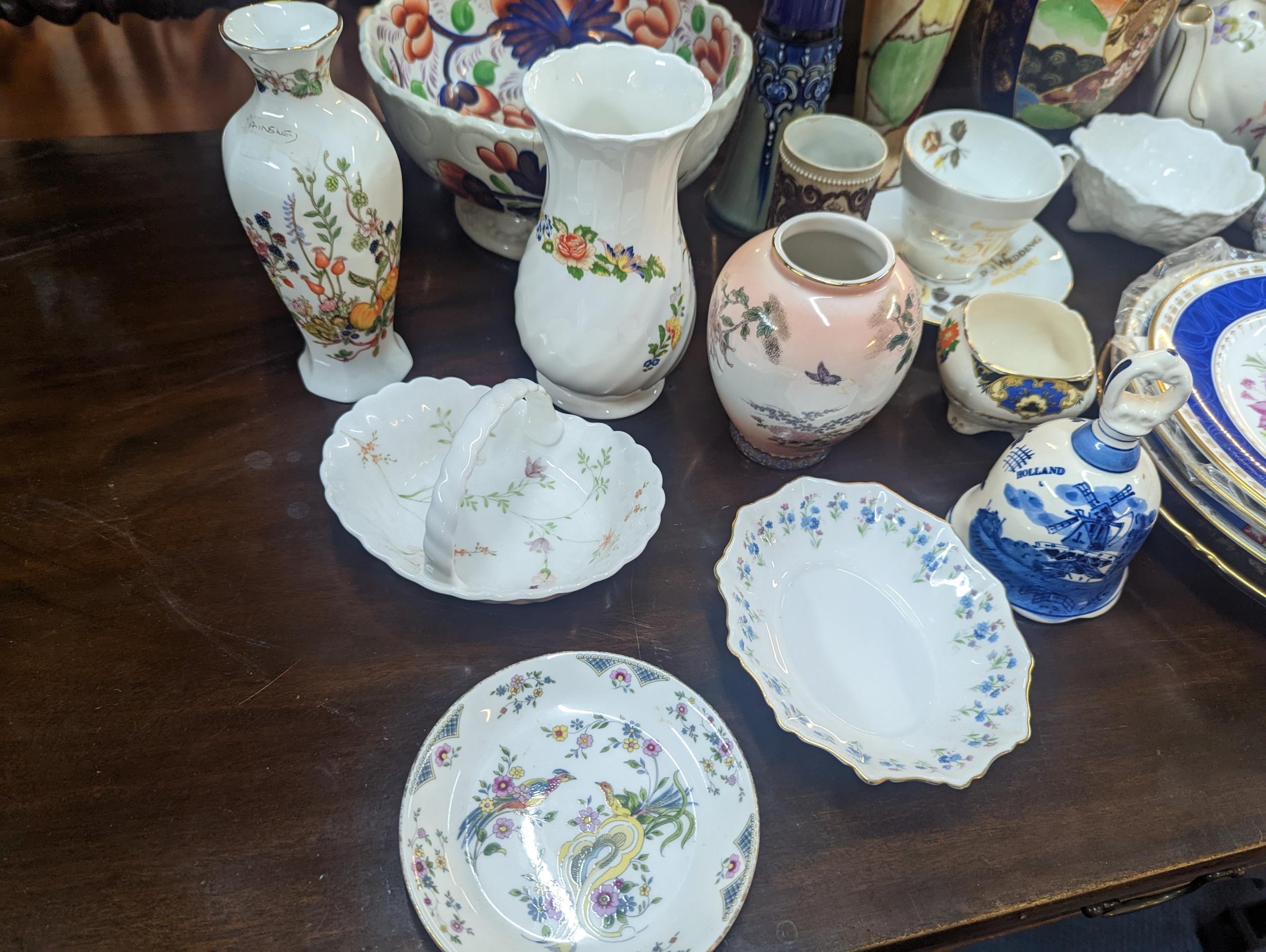 A mixed lot of ceramics to include a 19th century Mettlach German vase Royal Doulton Coalport, - Bild 4 aus 4