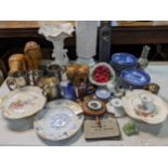 Ceramics and collectables to include Royal Copenhagen Christmas plates, 19th century ceramics,