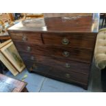 A Georgian mahogany chest of two short and three long drawers, 101cm h x 85cm w Location: