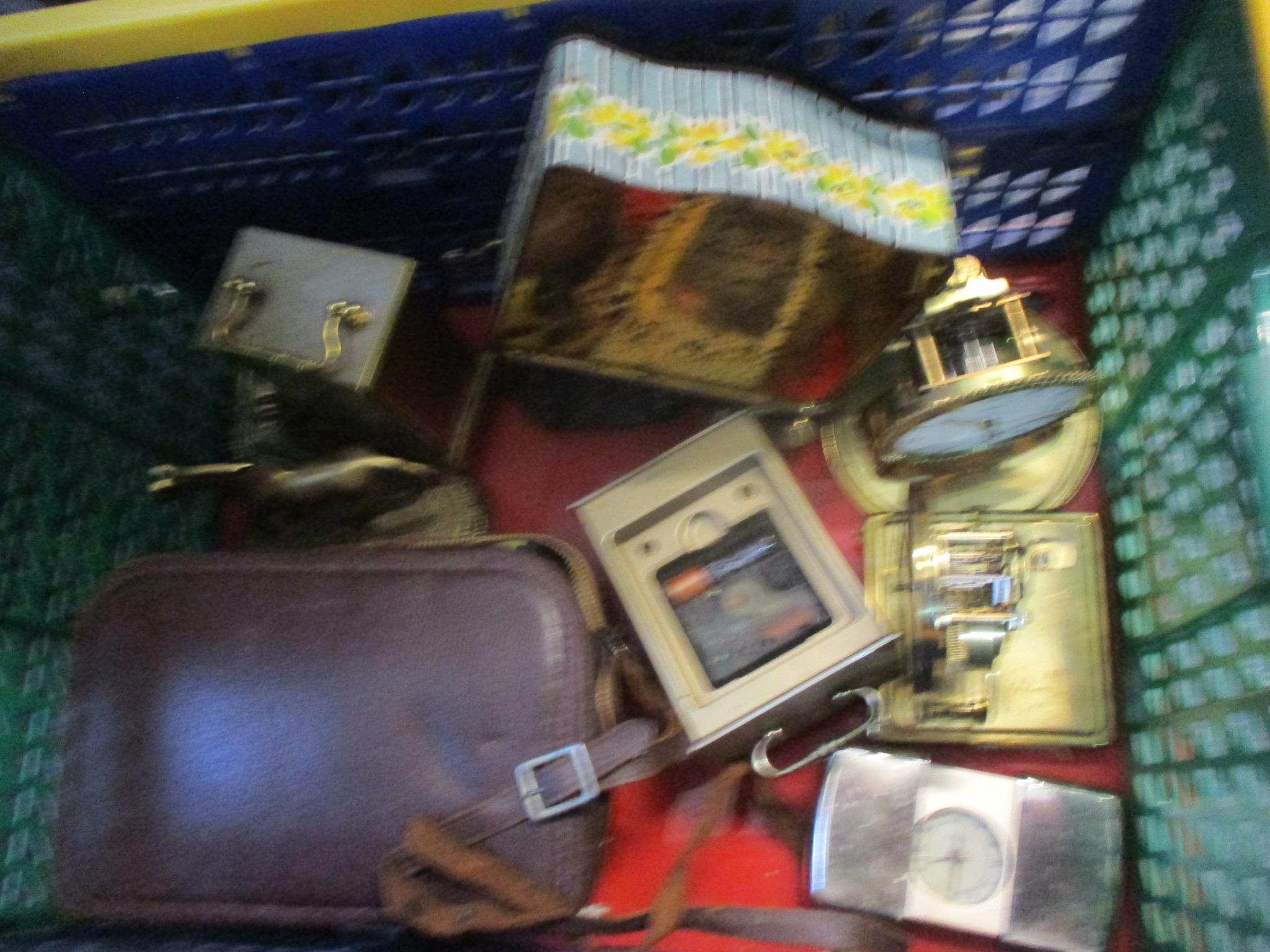 A mixed lot to include walking sticks, mantel clocks, letter rack, cameras to include a Canon A1200, - Image 2 of 7