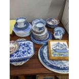 19th century and later ceramics to include teaware, plates, blue and white tableware, a reproduction