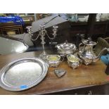 Silver and silver plated items to include a Victorian small triangular Britannia Standard silver