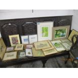 A quantity of pictures to include a Brian Roxby R0I, oil painting on board "Willow Shade", signed,