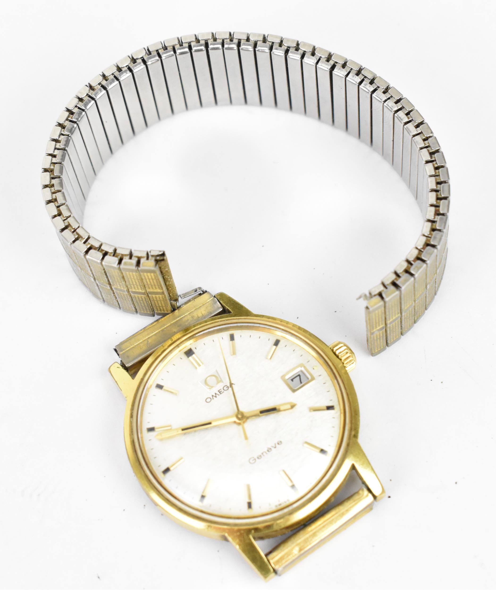 An Omega Geneve automatic, gents gold plated wristwatch, having a silvered dial with centre - Image 4 of 4