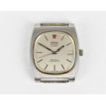 An Omega, Electronic 300hz, gents stainless steel wristwatch, circa 1972 having a silvered dial with