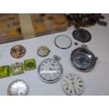 A selection of watch dials and movements, quartz and mechanical to include Rotary, Omega calibre