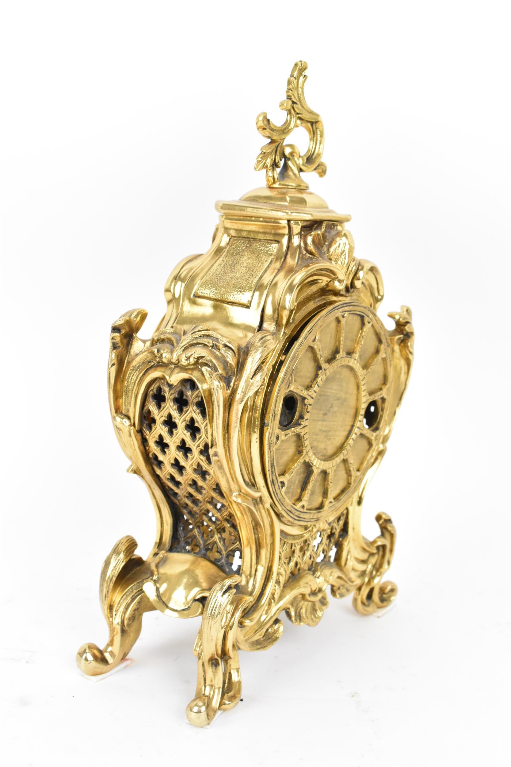 A mid/late 20th century Jaeger Electronic Lic-Ato mantle clock, the gilt metal case in the Louis - Image 4 of 8