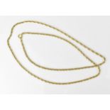 An 18ct yellow gold rope chain opera length necklace, hallmarked, 76 cm long, weight 22.3 grams