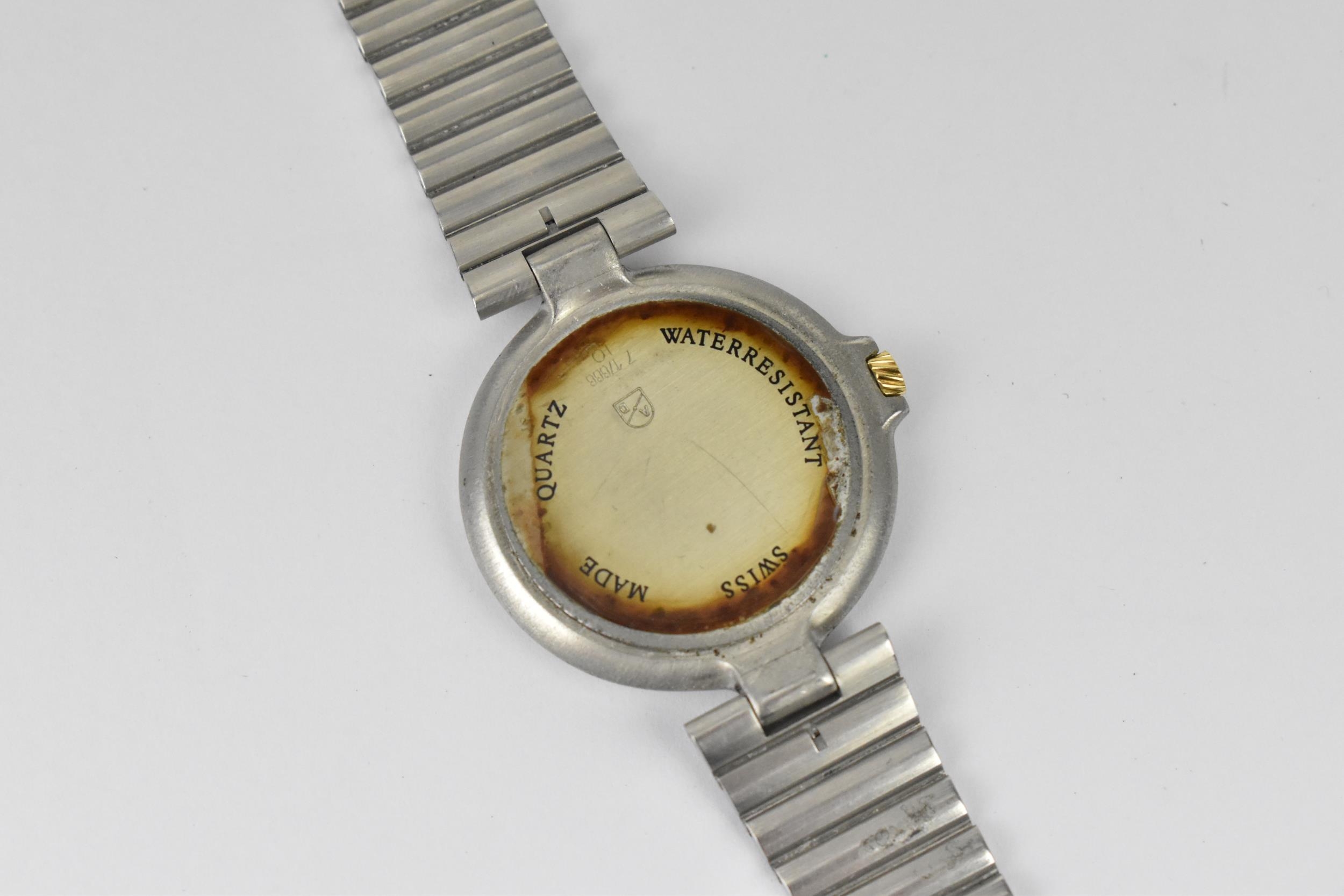 A Dunhill, quartz, gents stainless steel wristwatch, circa 2005, having a silvered dial with - Image 3 of 4