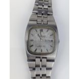 An Omega Constellation automatic, gents stainless steel wristwatch, circa 1973, having a silvered