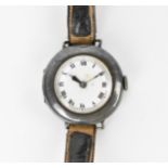 An early 20th century Rolex, ladies, silver wristwatch, circa 1926, having a white dial with Roman