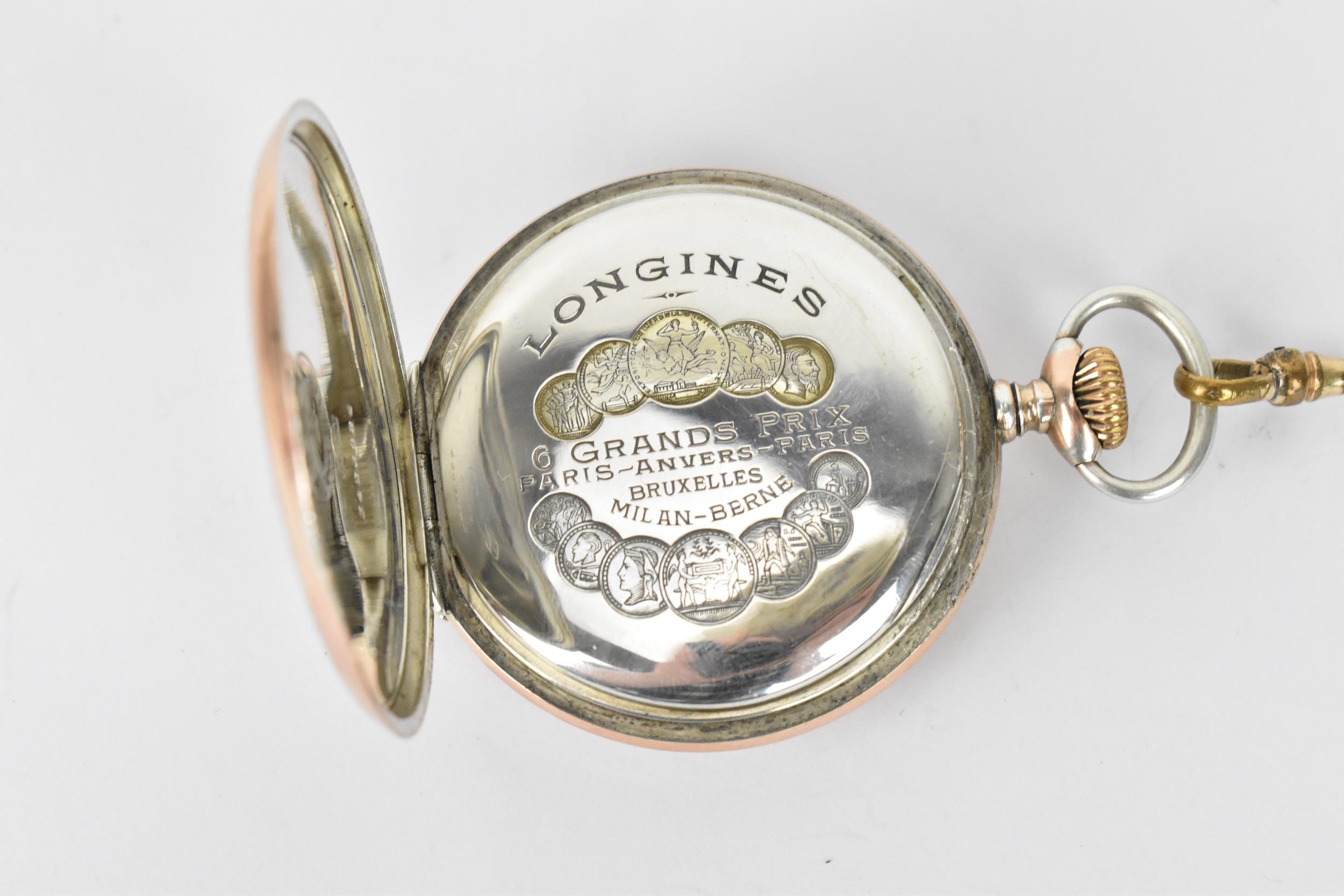 An early 20th century Longines silver cased, open faced pocket watch having a white enamel dial, - Image 3 of 6