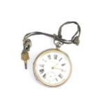 A late 19th century Waltham silver cased open faced pocket watch having a white enamel dial, with