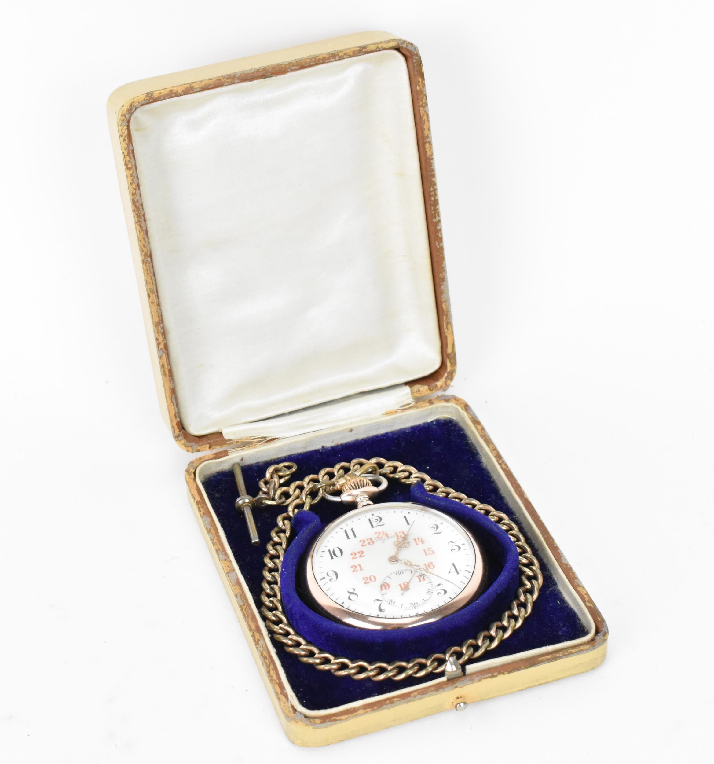 An early 20th century Longines silver cased, open faced pocket watch having a white enamel dial, - Image 5 of 6
