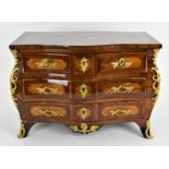 An 18th century Louis XV period miniature commode 'a tombeau', designed with ormolu-mounts and