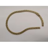 An Italian 9ct gold diamond and ball shaped link necklace, 23.5g A/F Location: