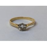 An 18ct gold diamond solitaire ring, diamond 5.3mm diameter, 2.1g Location:
