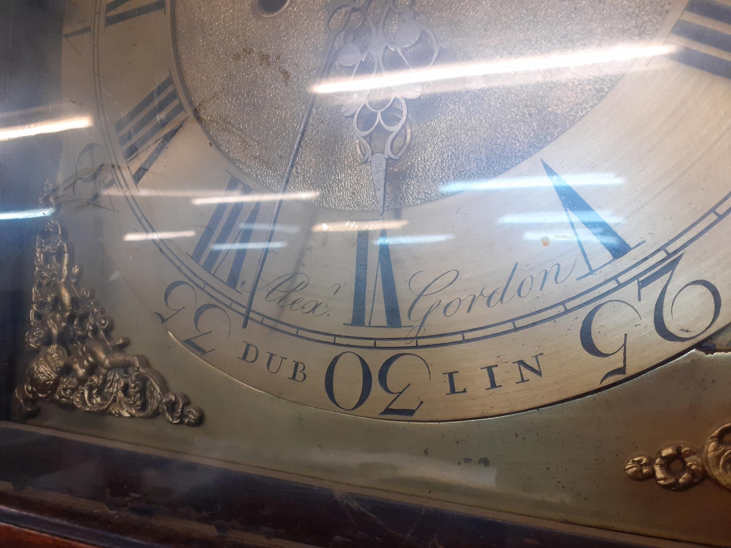 An Irish George III mahogany 8-day long case clock with dial inscribed Alex Gordon, Dublin with - Image 5 of 6