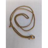 A yellow metal chain link necklace, 3.2g Location: