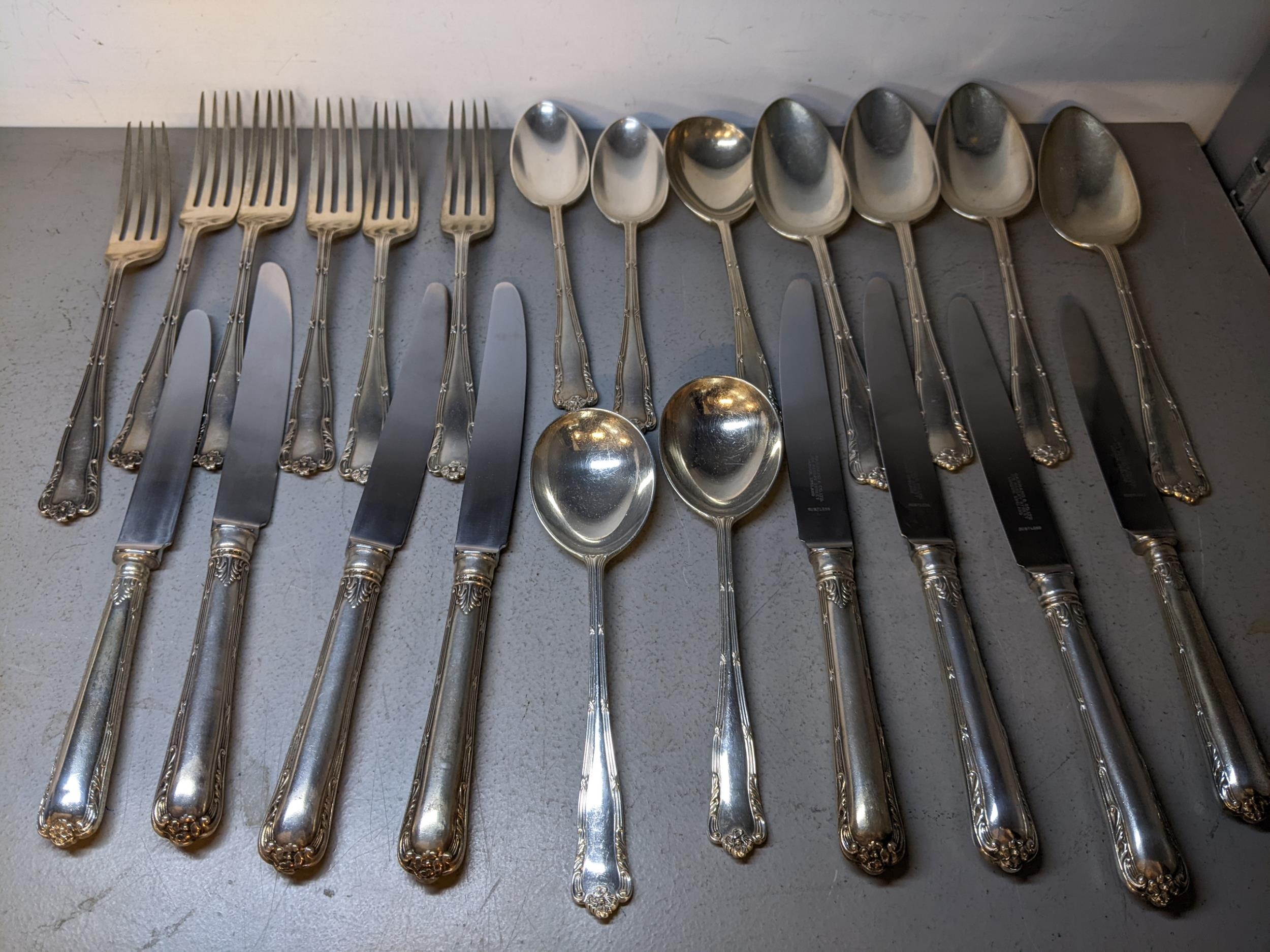 A collection of mid 20th century silver cutlery, hallmarked London 1967, total weight excluding