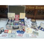 A large collection of coins to include a quantity of British commemorative Crowns, Victorian and