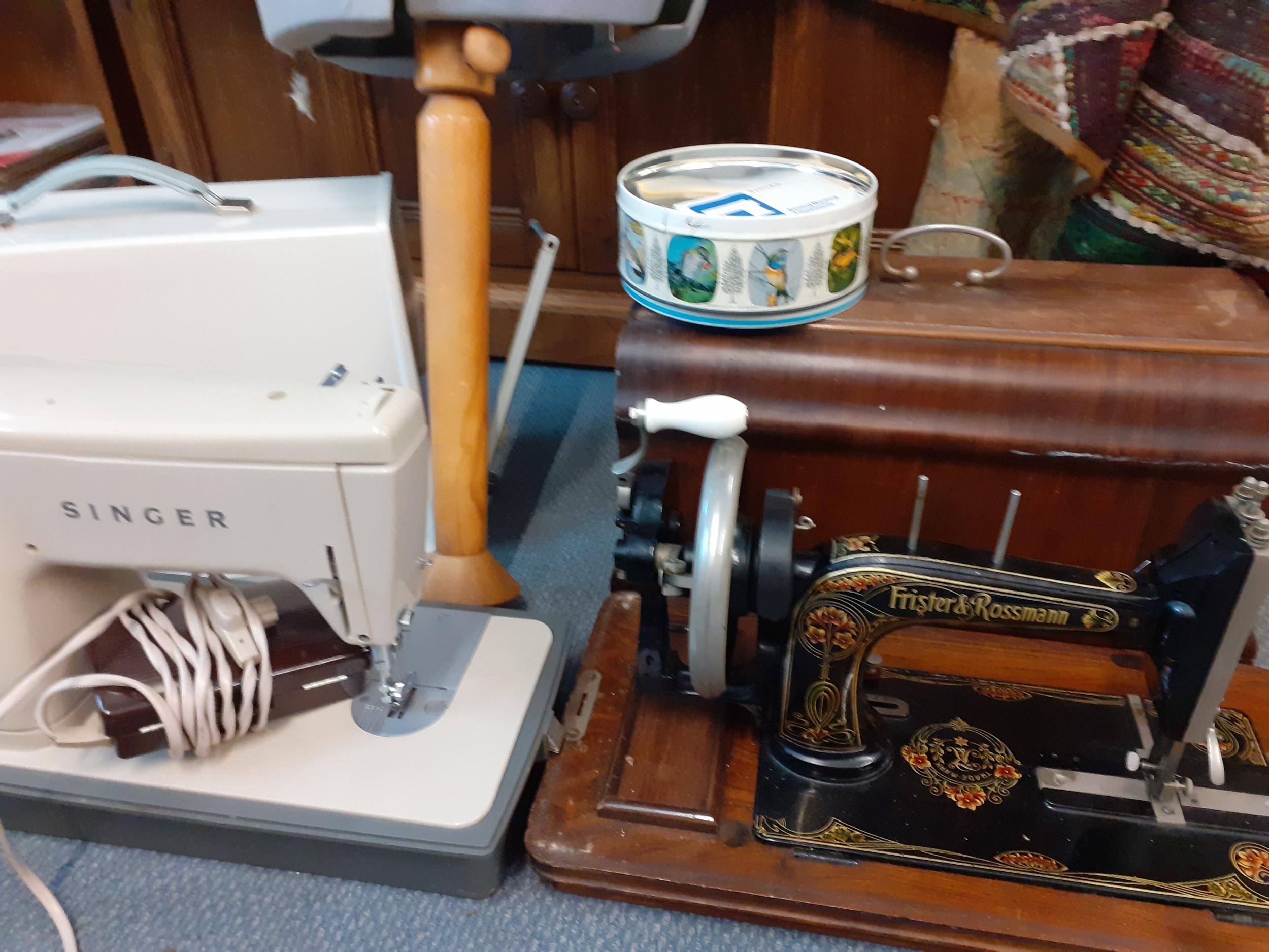 A vintage dress-makers mannequin together with a Frister & Rossmann sewing machine, a retro electric - Image 2 of 2