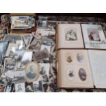 Two Victorian photograph albums and contents, together with a quantity of loose photographs,