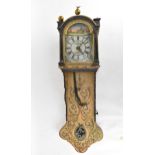 A late 18th/early 19th century Dutch Frisian 'tail' clock, the case having floral painted