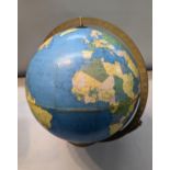 A mid 20th century Philips 12" Political Challenge Globe, A/F on a metal base, Location: