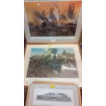 Terence Cuneo - two limited edition prints of The Elizabethan and last of the Steam Workhorses,