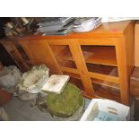 A large Danish mid century style teak sideboard, central drop flap over four drawers, flanked by