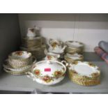 A Royal Albert Country Roses patterned part dinner service, comprising approximately 88 pieces