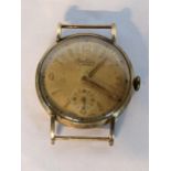 A 9ct gold cased mid 20th century manual winding Bentina wristwatch having Arabic and baton hour