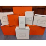 Hermes and Jo Malone-A quantity of empty branded boxes in various sizes and in iconic colours and