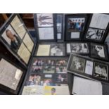 A selection of signed memorabilia, some framed and glazed to include Stanley Baxter, Spike