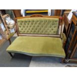 A late Victorian inlaid two seater salon sofa