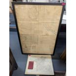 A 1782 large Irish map by Nevill Bath, 98 x 68.5cm, together with a Philips cyclist map, The