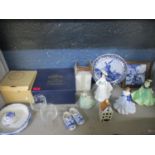 A mixed selection of ceramics to include a Royal Doulton Coalport and Royal Worcester figurine,