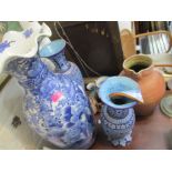 A group of vases to include a large Japanese blue and white vase A/F, 62cmHigh, Continental vases, a