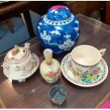 Japanese and Chinese decorative items to include an early 20th century prunus ginger jar, Location: