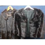 A late 20th Century brown mink coat 38/40" chest x 42" long together with a brown mink bolero jacket