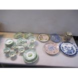 Ceramics to include a late 19th century tea set, a Canton teapot, Booths plates and other plates